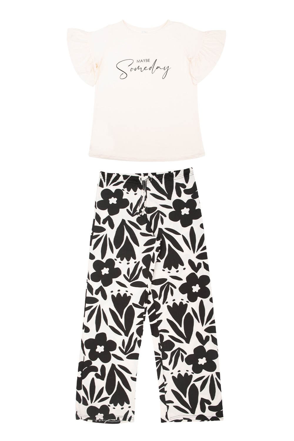 Conjunto de pijama con camiseta con bolero pantalón largo