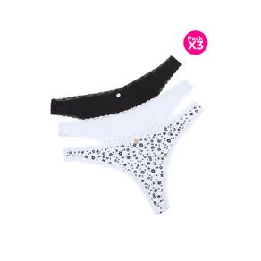 Brasilera en algodón con encaje paquete x3