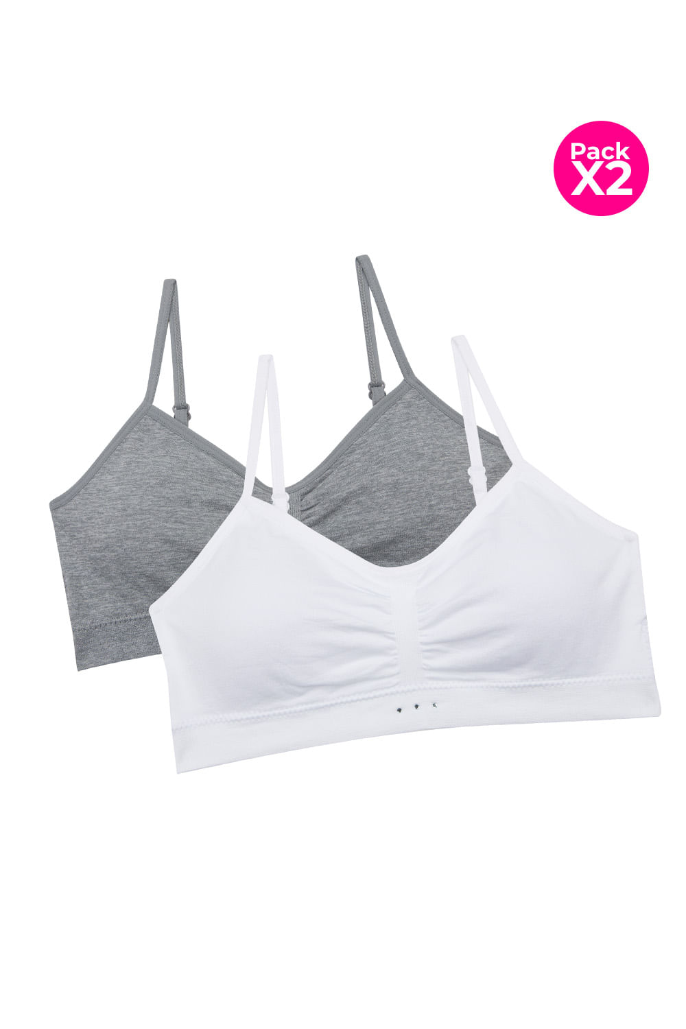 Top paq x2 tipo seamless para adolecentes