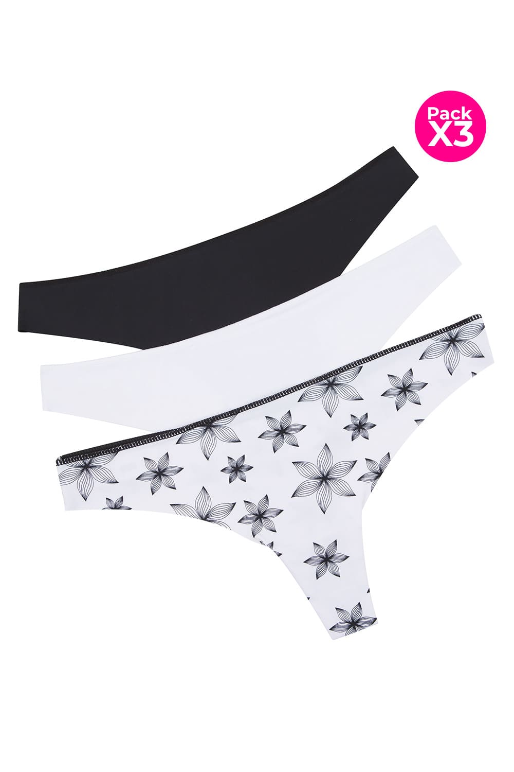Brasilera invisible paquete x3 en microfibra