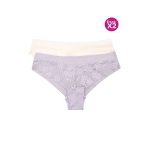 Panty tipo hipster x2 tecnologia corte laser en microfibra