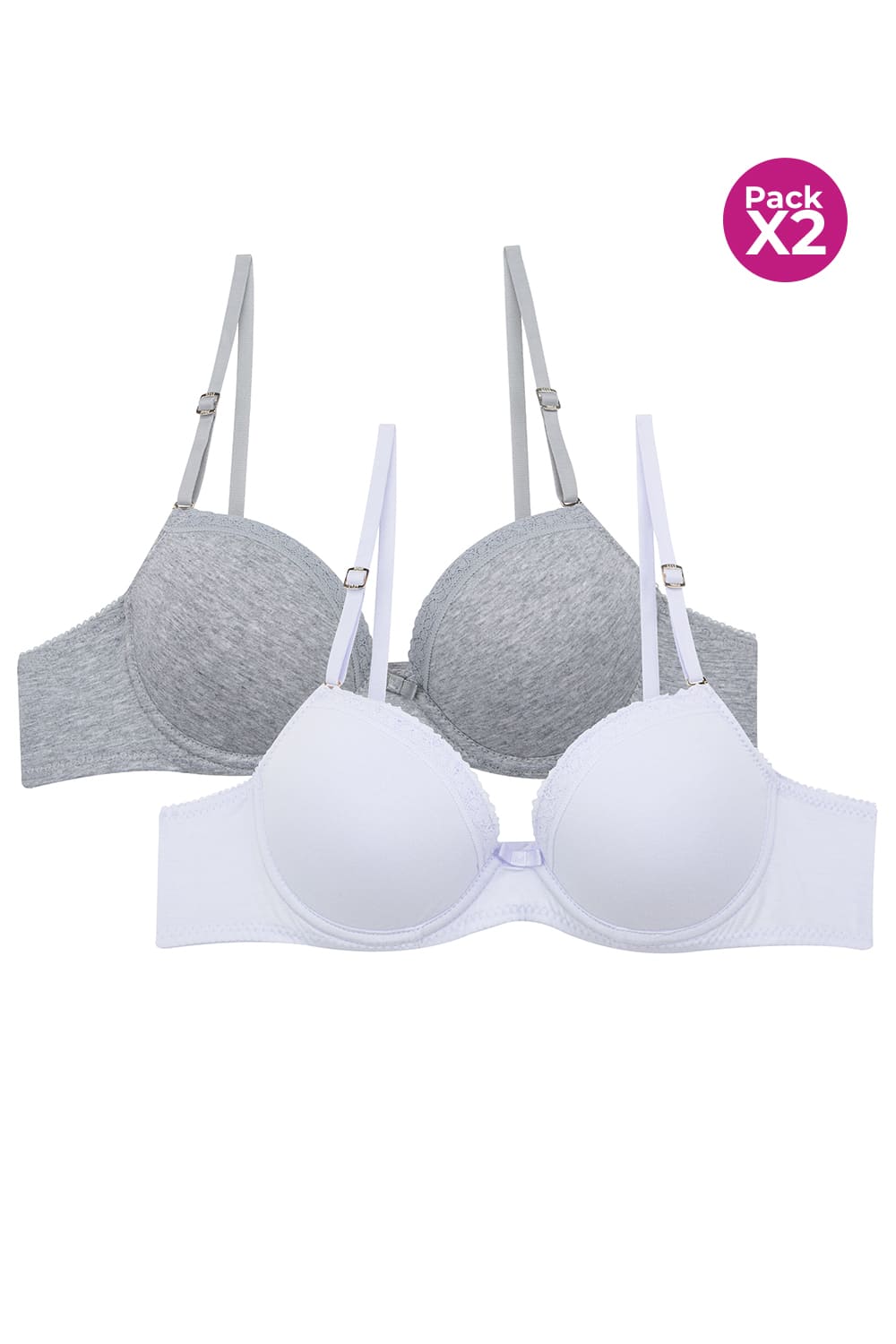 Brasier copa "a" paquete x2 en algodón