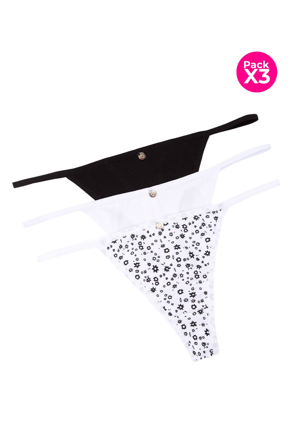 Brasilera en algodón con talle bajo paquete x3