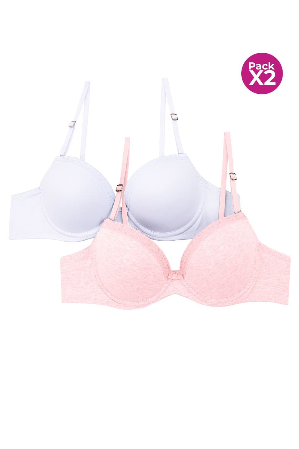 Brasier copa "a" paquete x2 en algodón