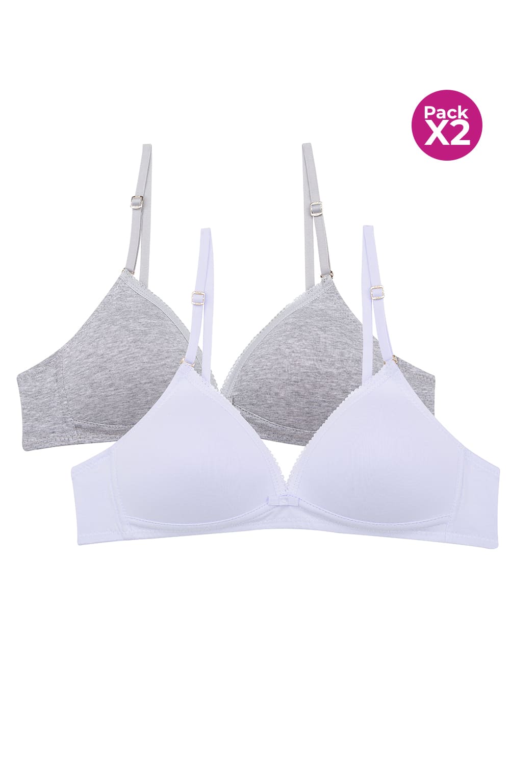 Brasier en algodón de adolecentes paquete x2