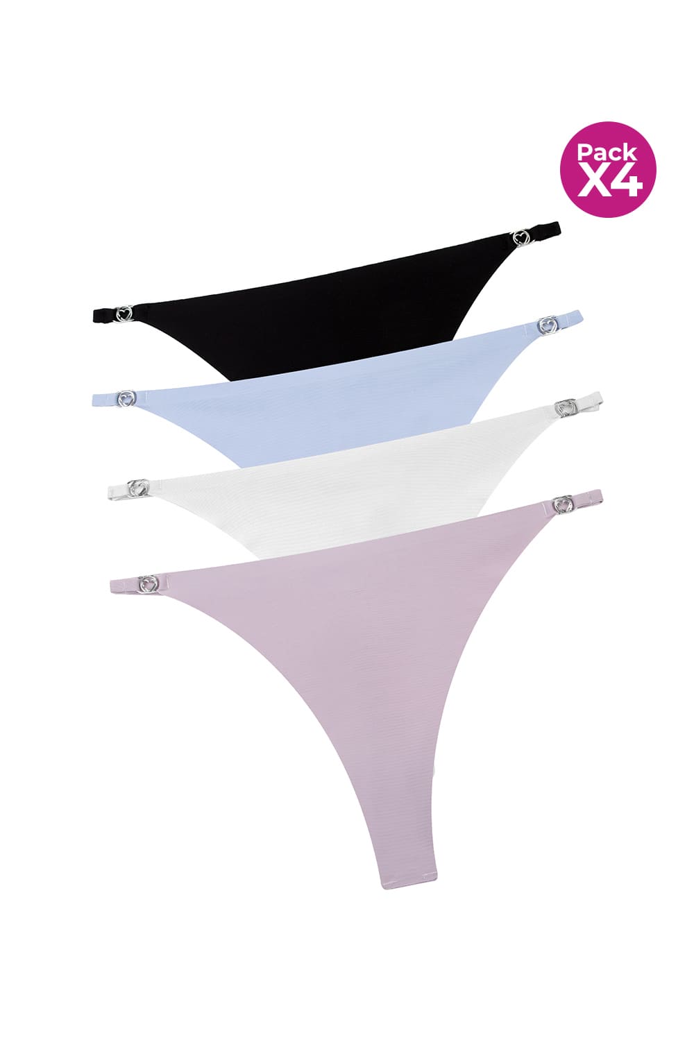 Panty tipo brasilera en microfibra paquete x4