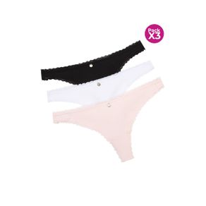 Paquete x3 panty tipo brasilera en algodón