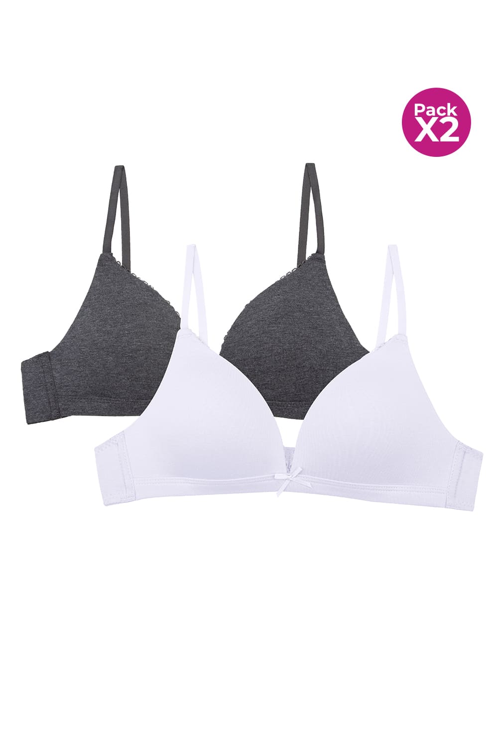 Brasier en algodón para adolecente paquete x2