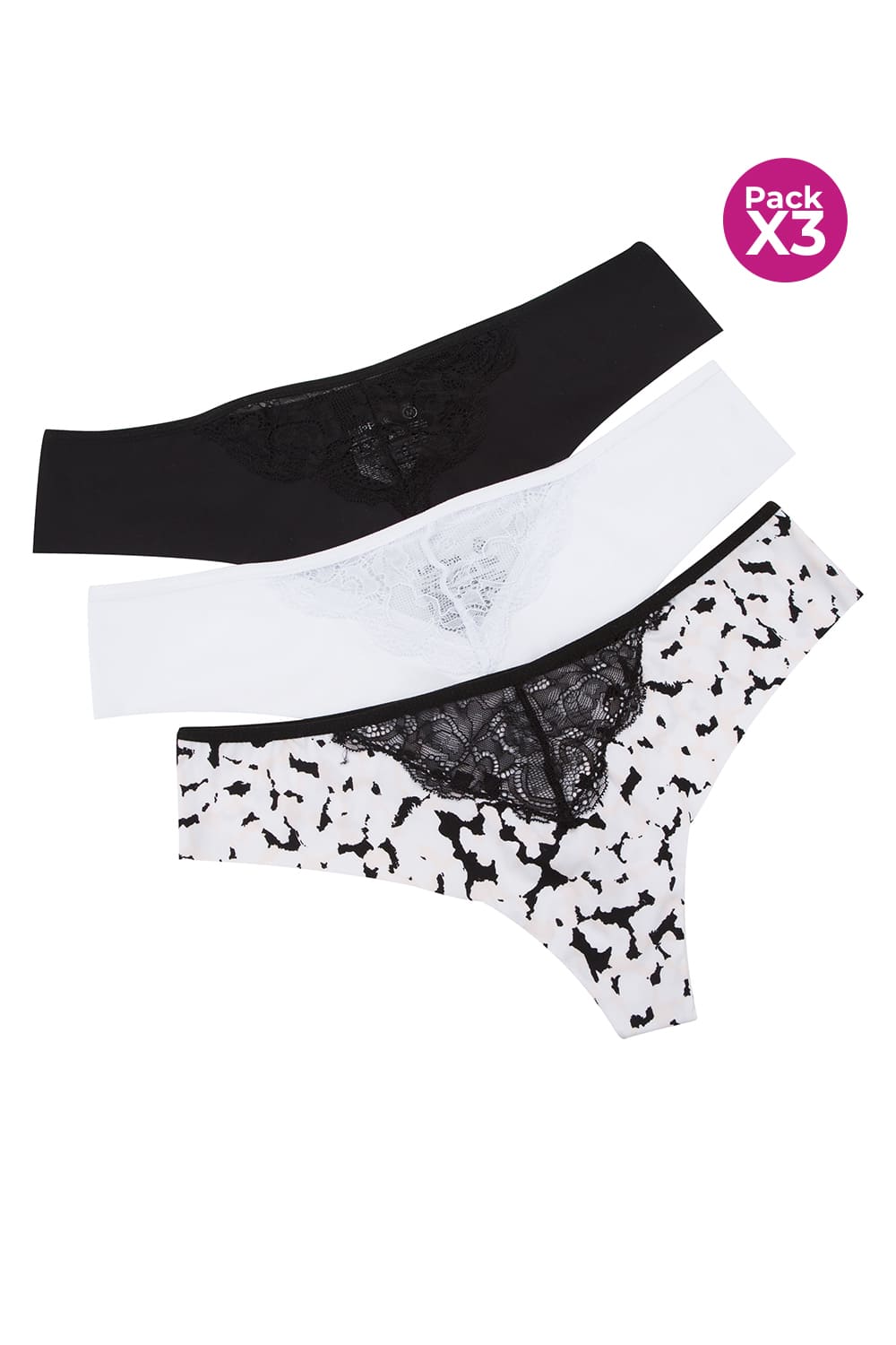 Panty tipo brasilera en microfibra paquete x3