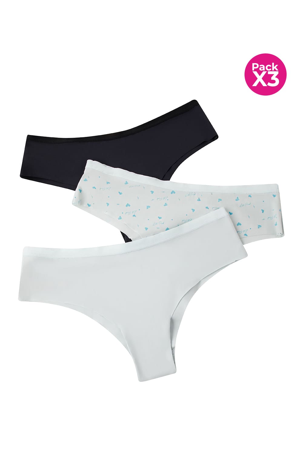 Panty paquete x3 tipo hipster invisible