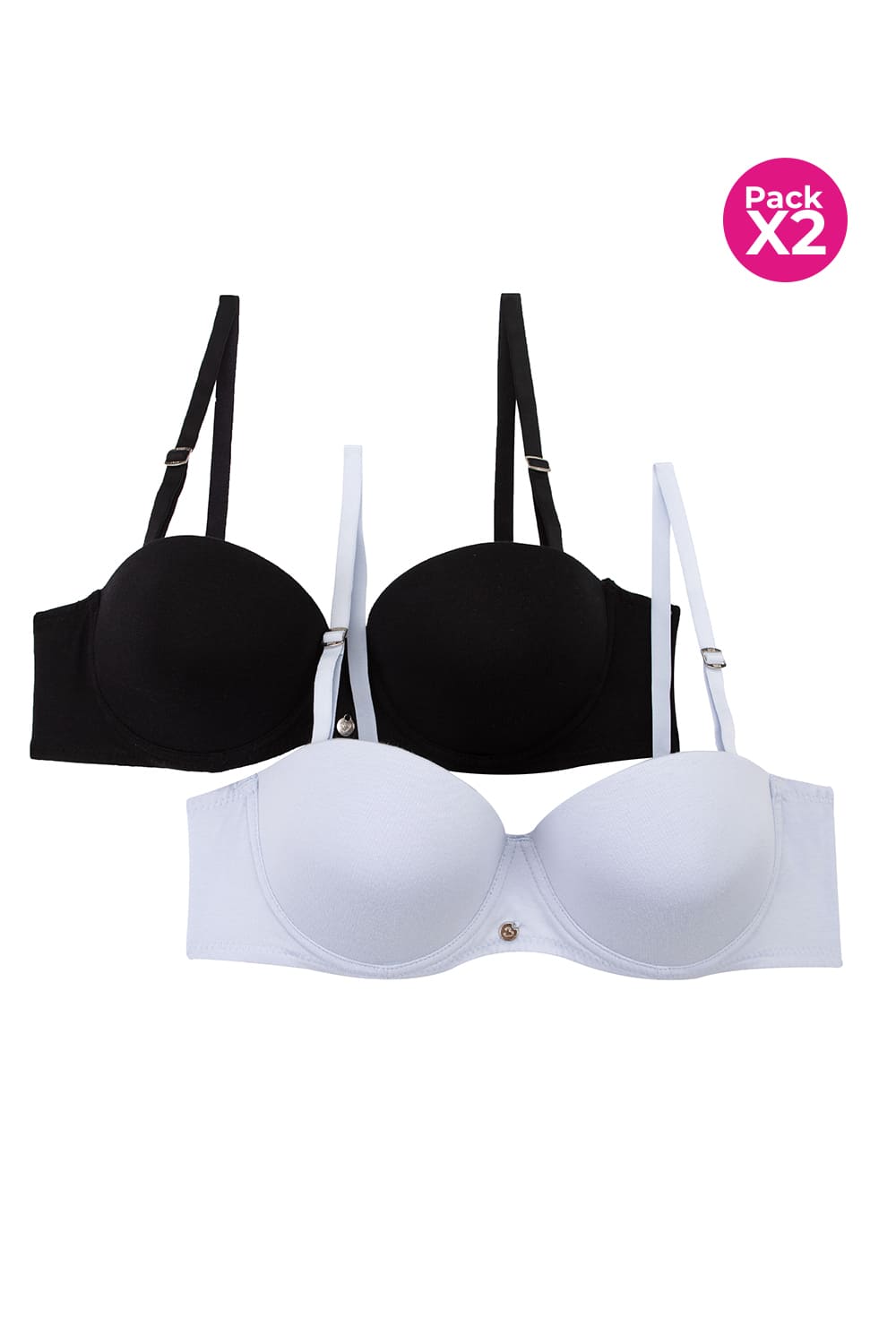 Brasier strapless de algodón x2 und