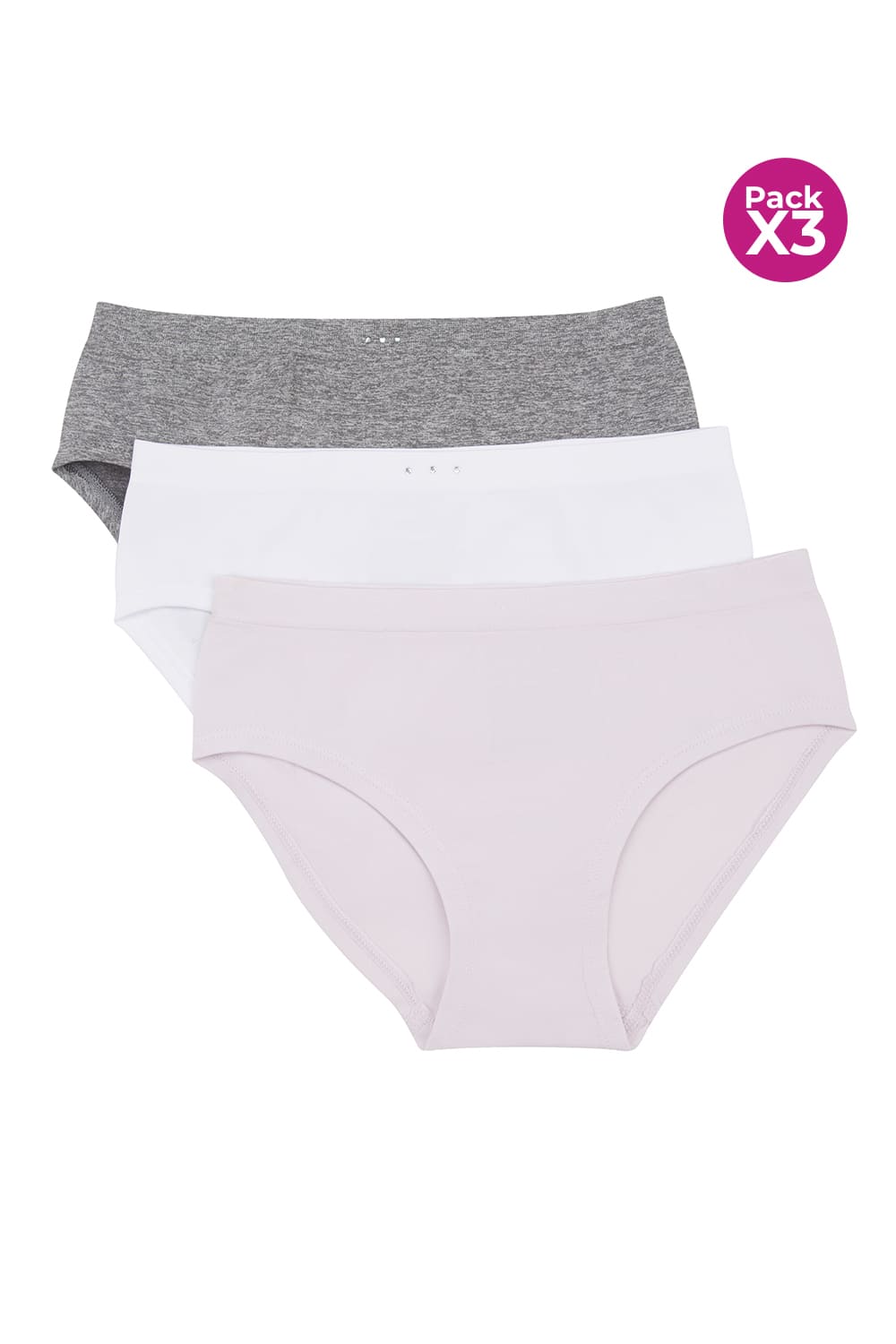 Panty hipster teen x3 unidades tipo seamless