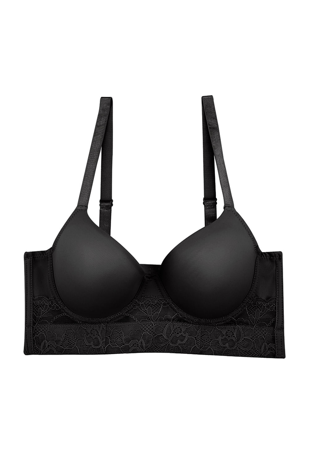 Brasier copa 3/4 en microfibra y encaje