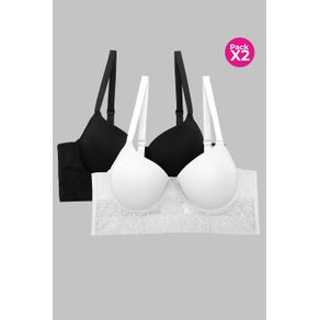 Brasier tipo bustier con encaje paquete x2