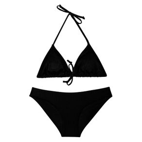 Vestido de baño tipo bikini con efecto satinado