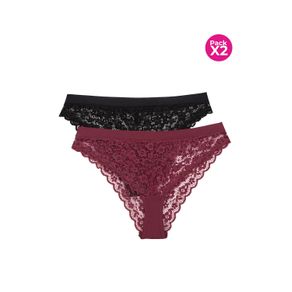 Panty tipo hipster en encaje paquete x2
