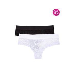Panty tipo hipster en encaje paquete x2