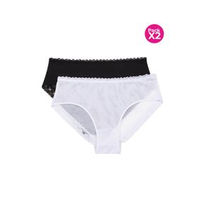 Panty tipo hipster en malla paquete x2