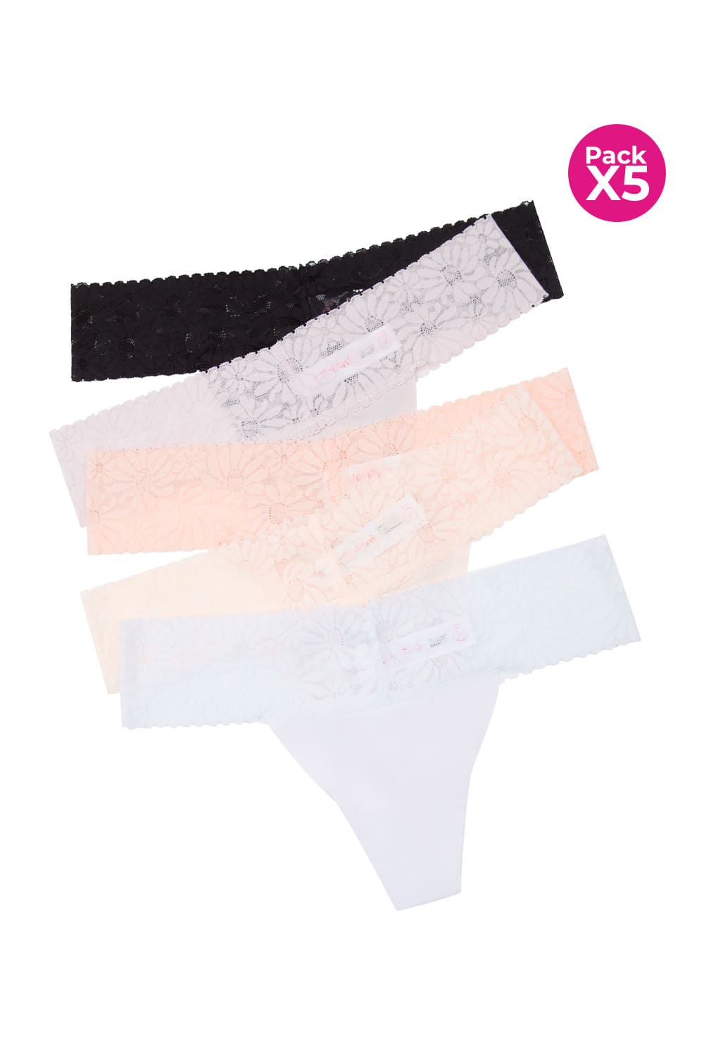 Panty tipo brasilera invisible microfibra paquete x5