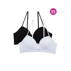 Brasier sin aro en algodón paquete x2