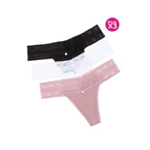 Paquete x3 panty tipo brasilera en algodón