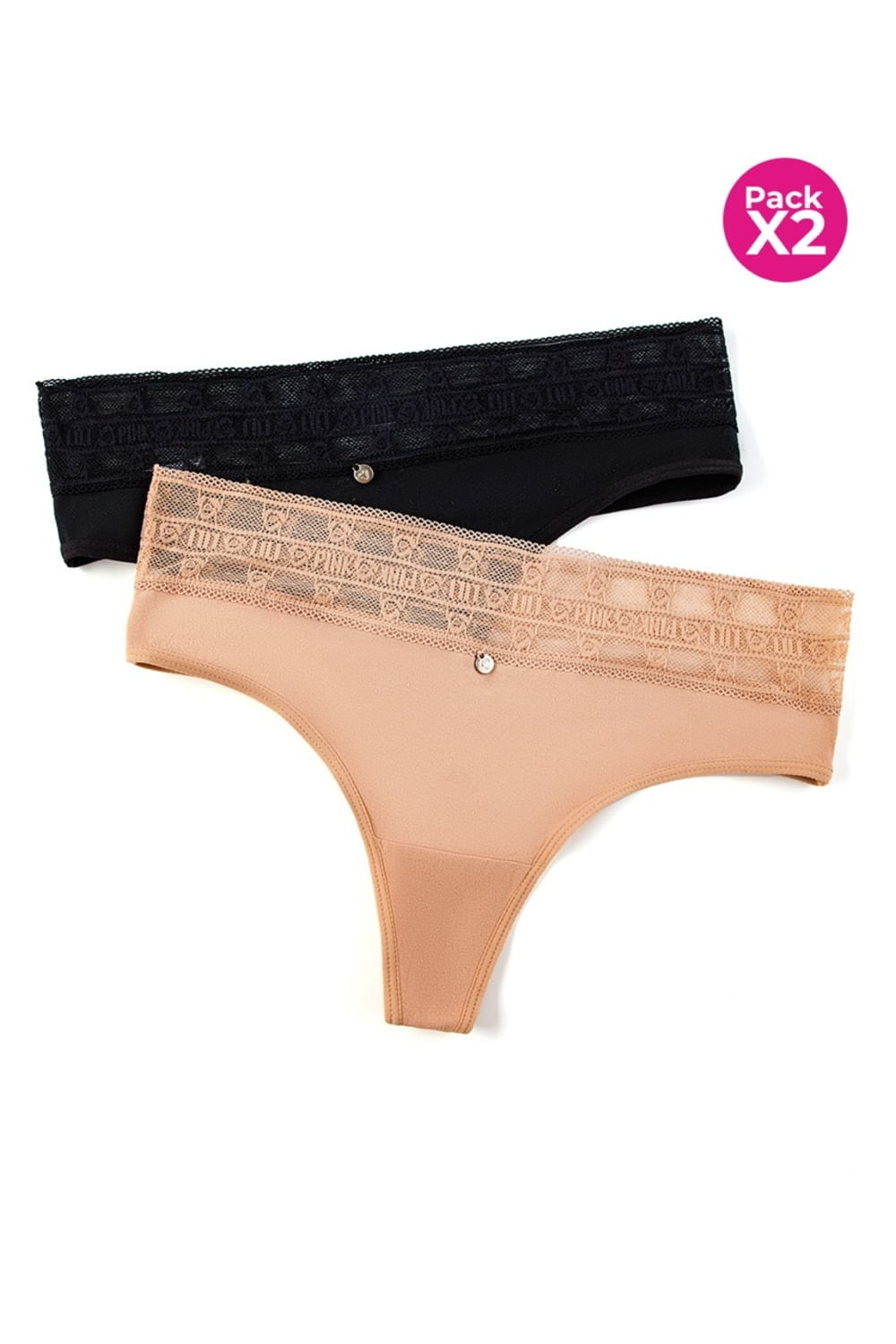 Paquete x2 panty tipo brasilera en algodón