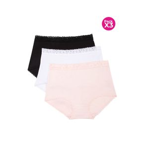Panty clasico paquete x3 con detalle en encaje