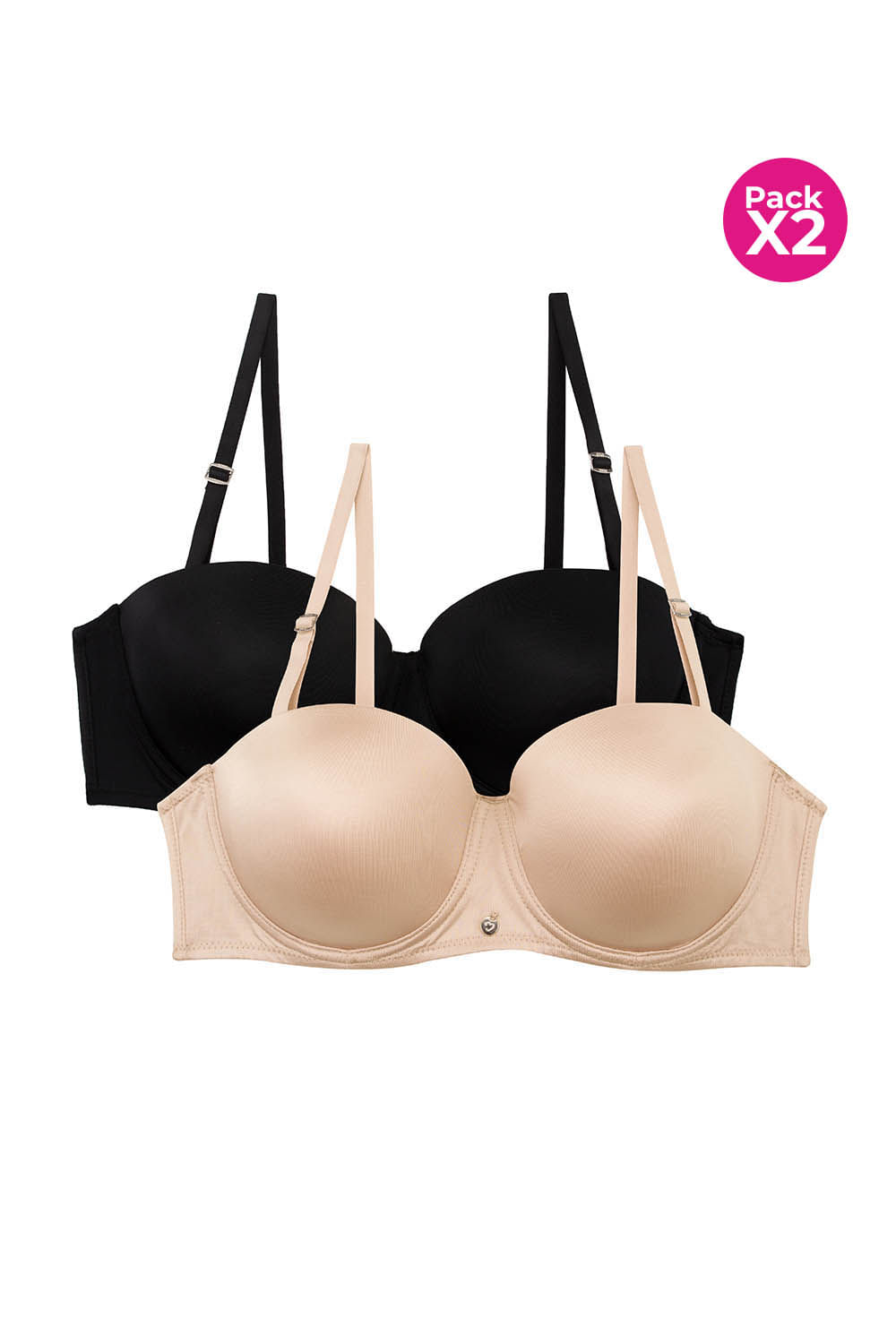 Brasier en microfibra satinado paquete x2