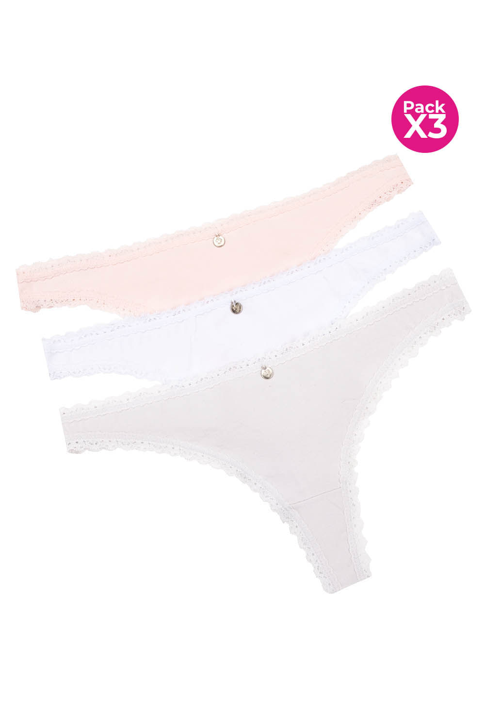 Panty tipo brasilera paquete x3 en algodón