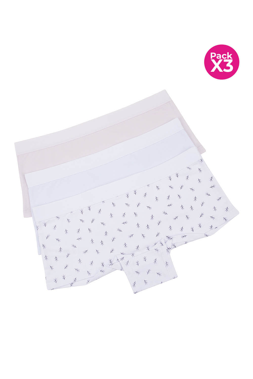 Panty en algodón tipo boxer paquete x3