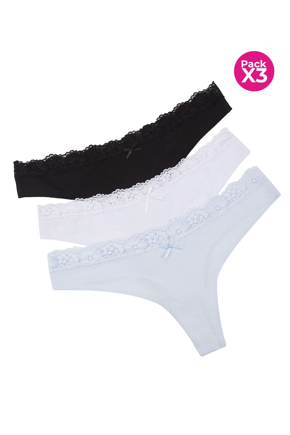 Panty tipo brasilera paquete x3 para adolecente