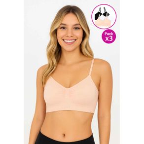 PAQUETE X3 TOP CON COPA SIN COSTURAS LATERALES