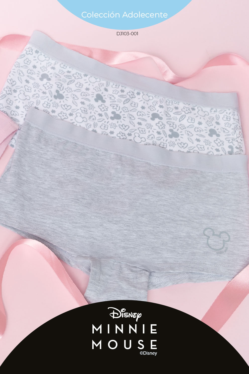 Boxer para adolecentes coleccion Minnie paquete x2