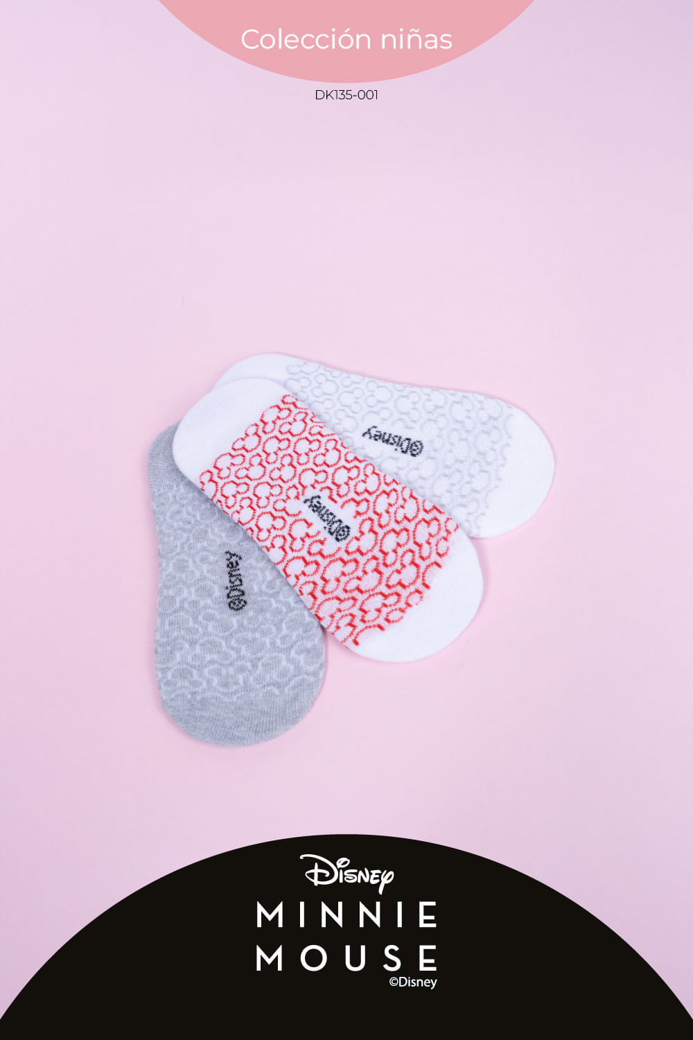 Paquetería x3 medias tipo baleta algodón niñas disney