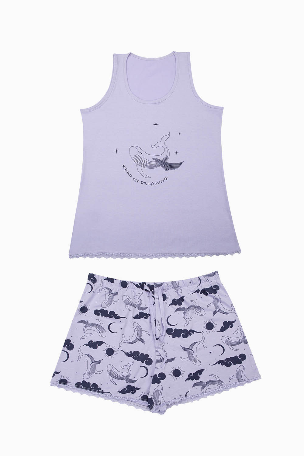 Pijama conjunto manga sisa en algodón