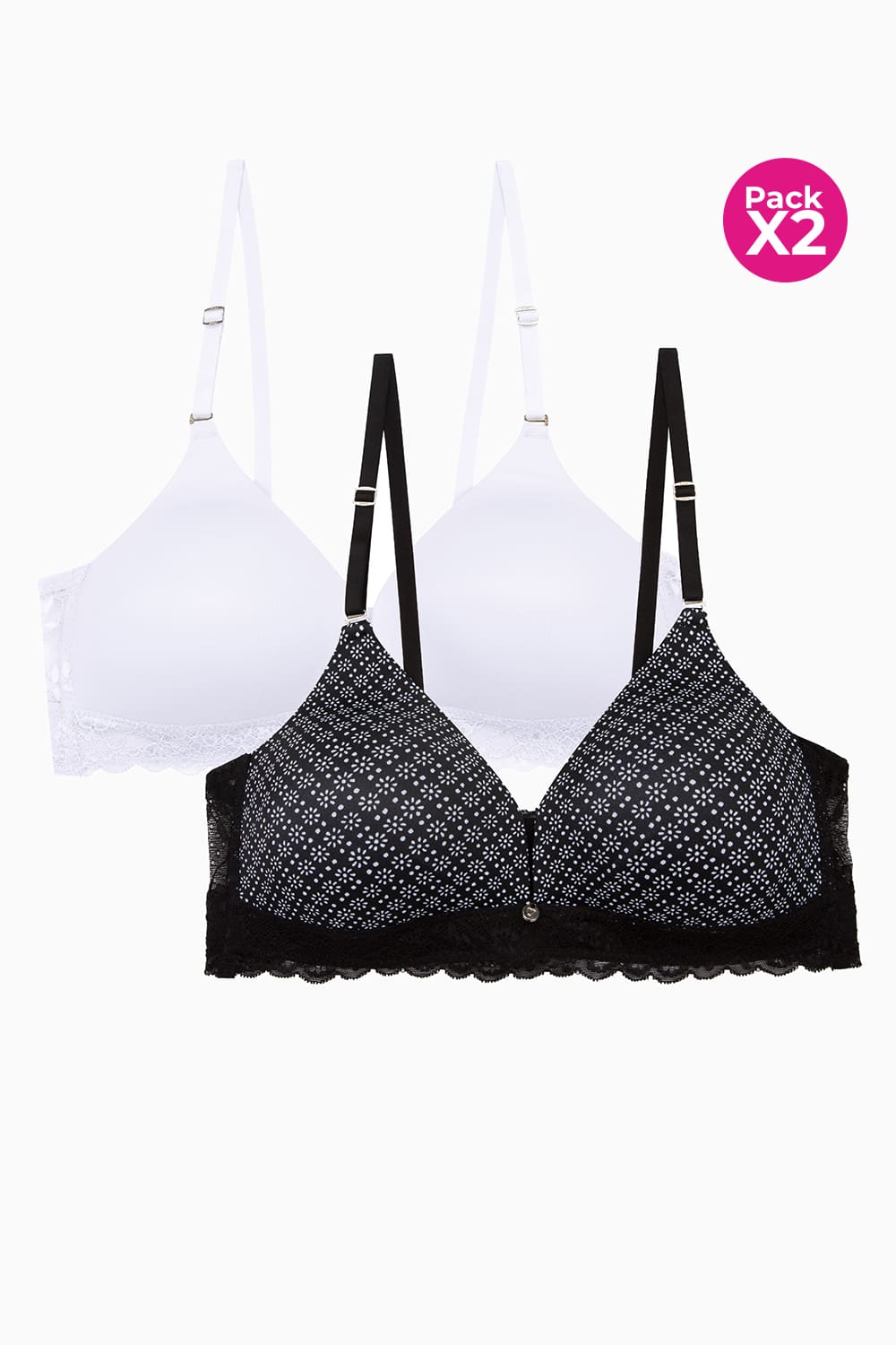 Brasier triangular paquete x2 en algodon