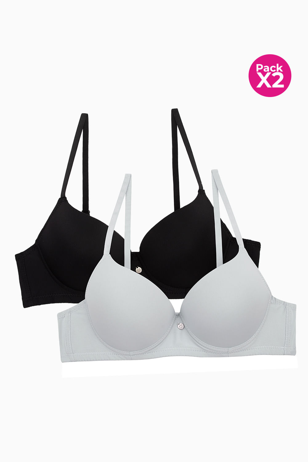 Brasier con cubrimiento 3/4 paquete x2 en microfibra