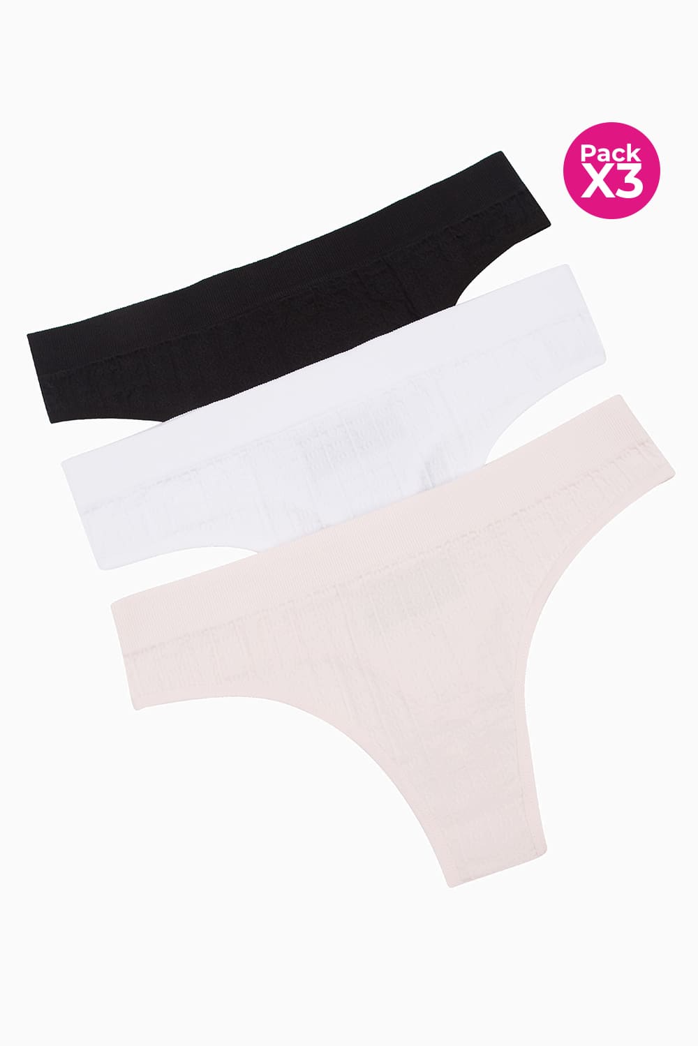 Panty brasilera paquete x3 diseño seamless