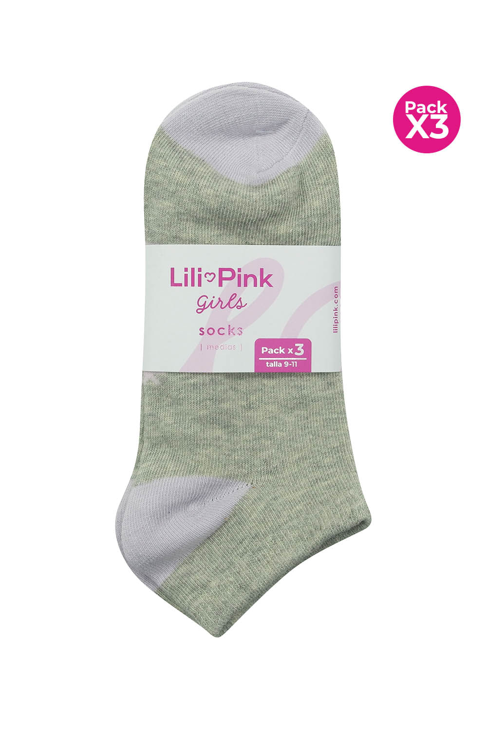 Medias talonera x3 unidades en algodón