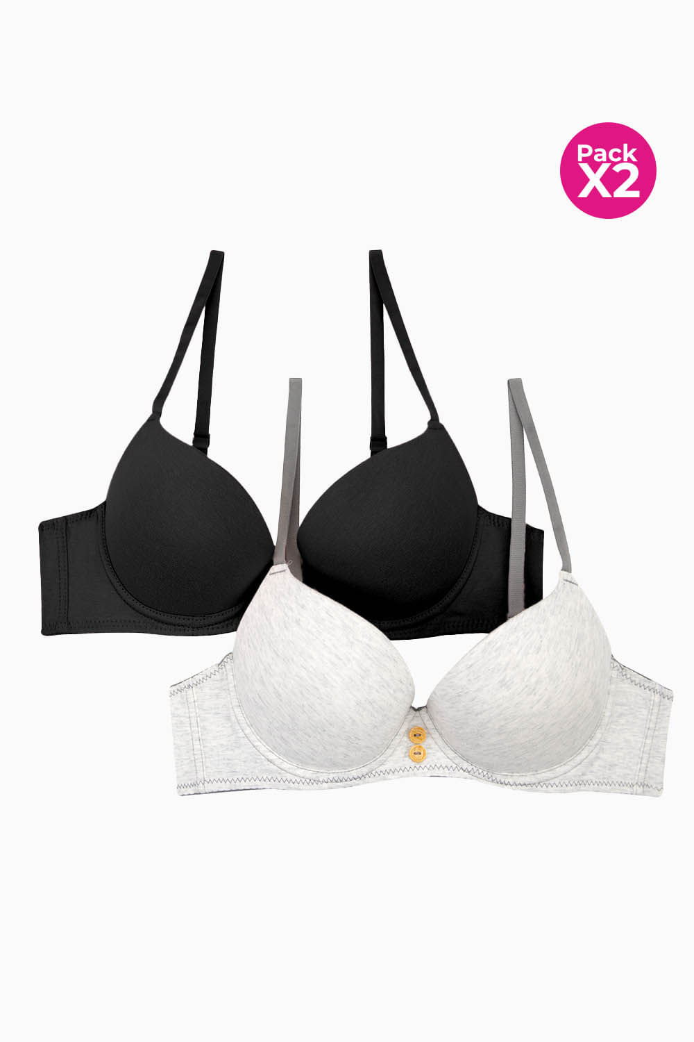Brasier copa "b" cobertura 3/4 paquete x2 en algodón