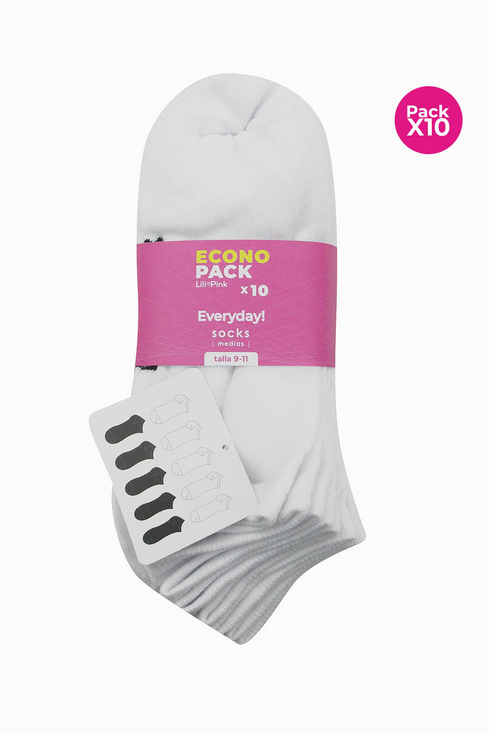 Media talonera para mujer paquete x10 poliester