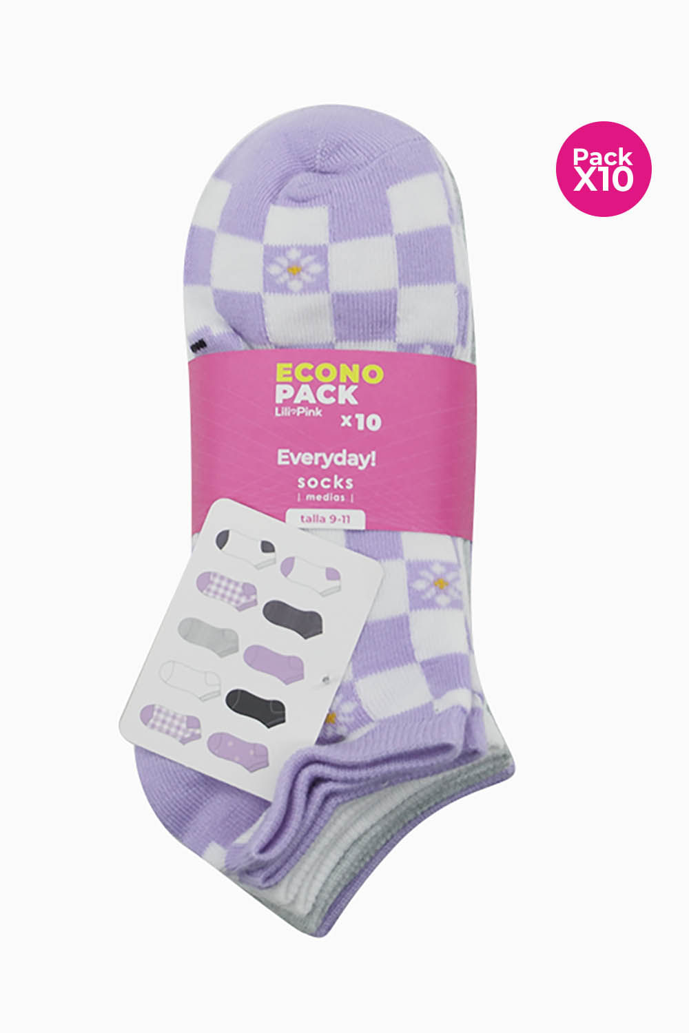 Media talonera para mujer x10 unidades en poliester