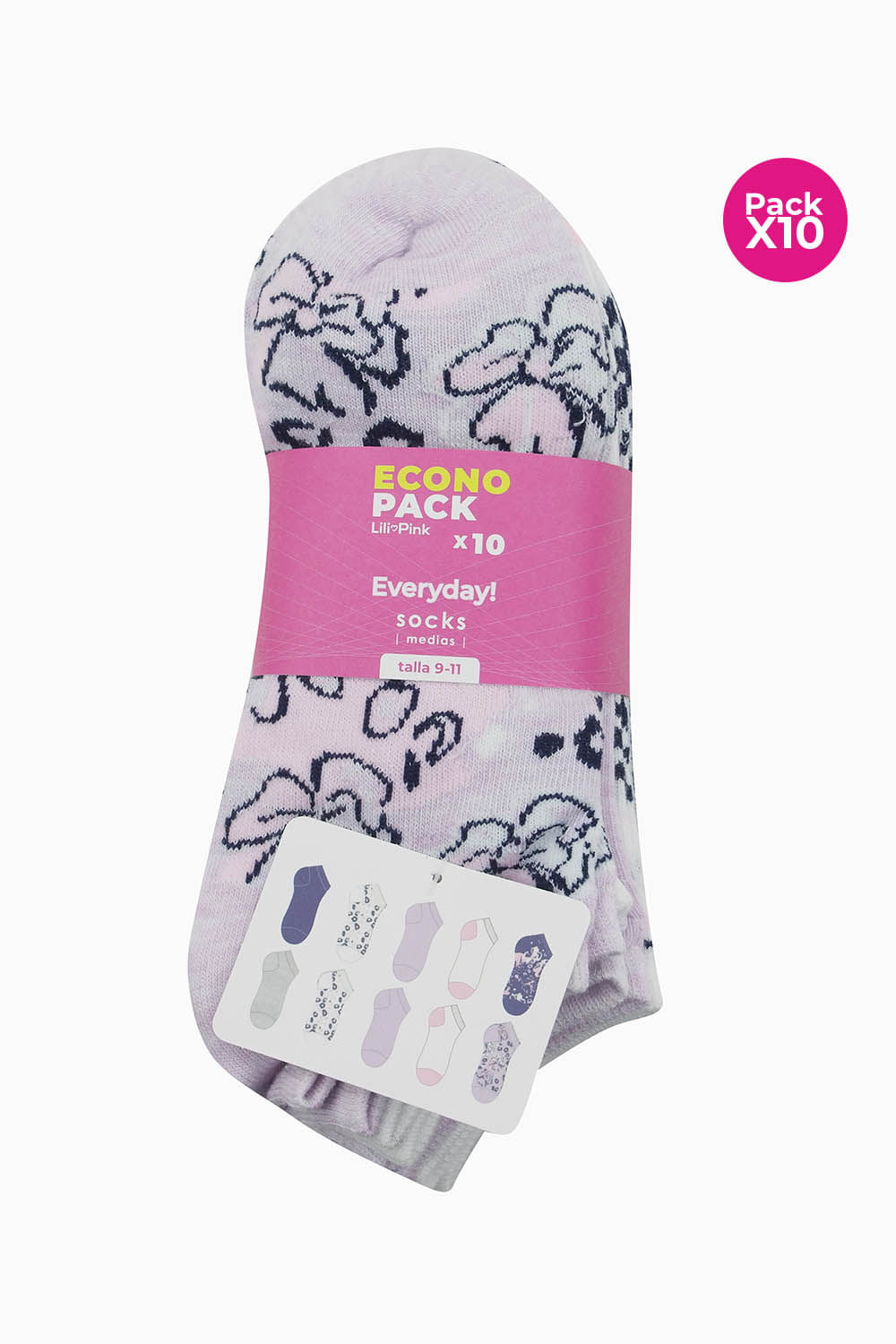 Media talonera para mujer x10 unidades confeccionadas en poliester