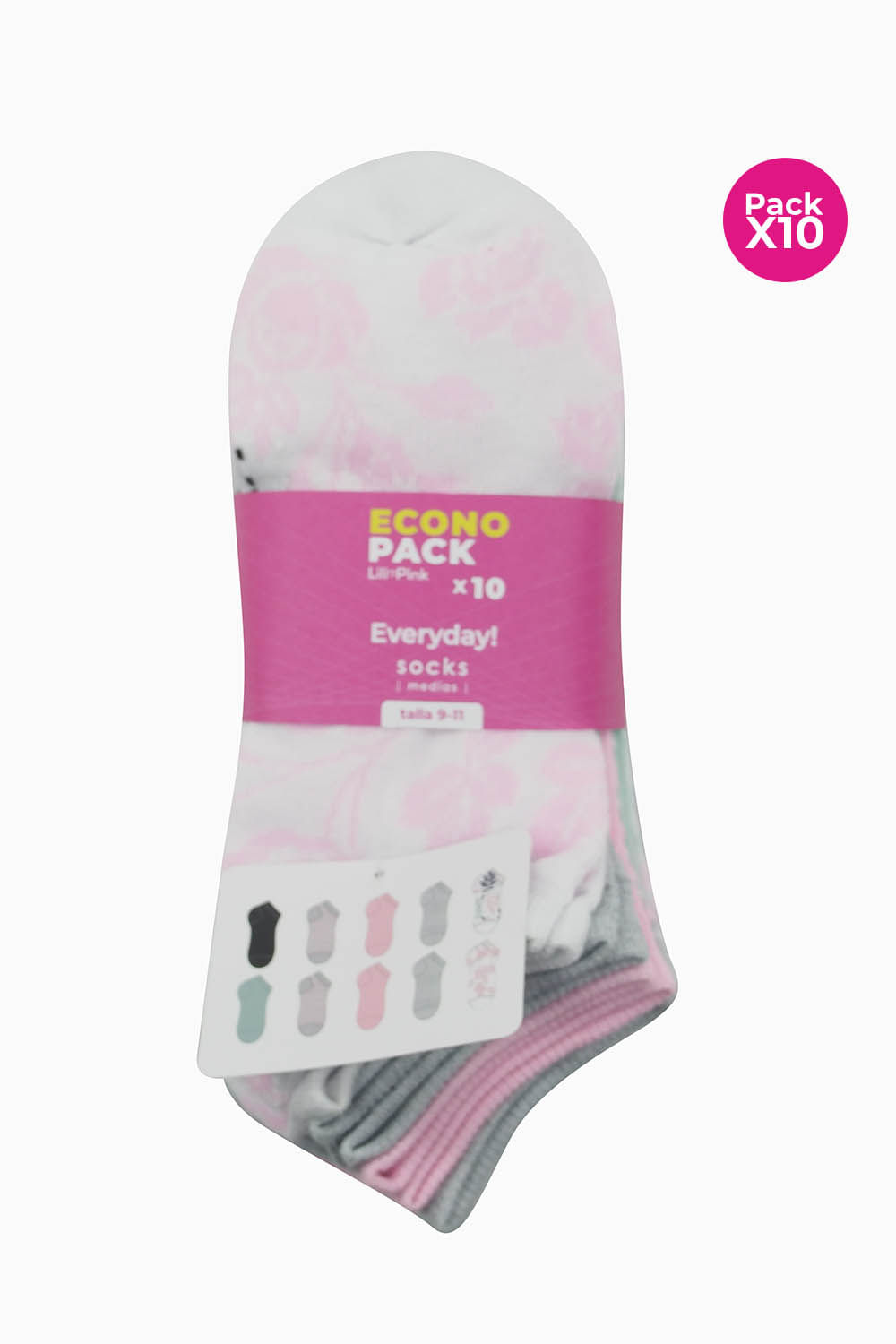 Media talonera para mujer x10 unidades poliester