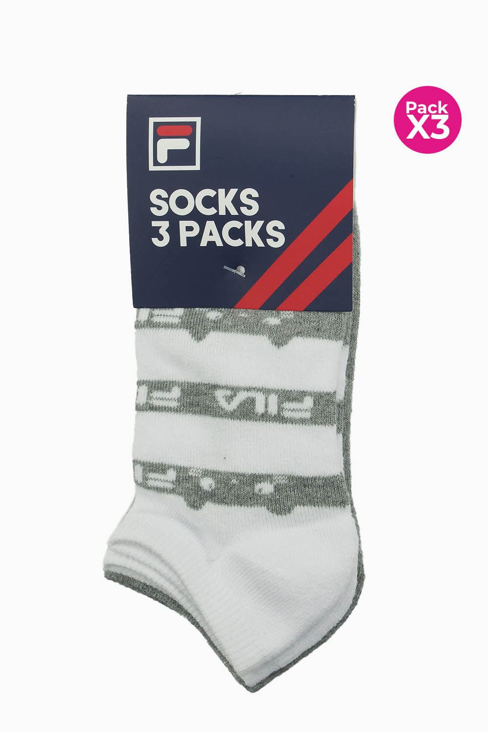 Medias talonera marca fila para mujer x3 unidades en algodón