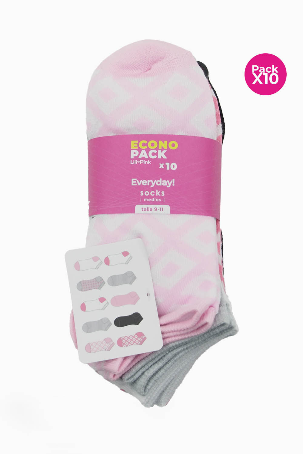 Medias tipo talonera x10 en poliester