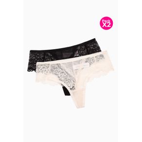 Panty tipo brasilera en encaje paquete x2
