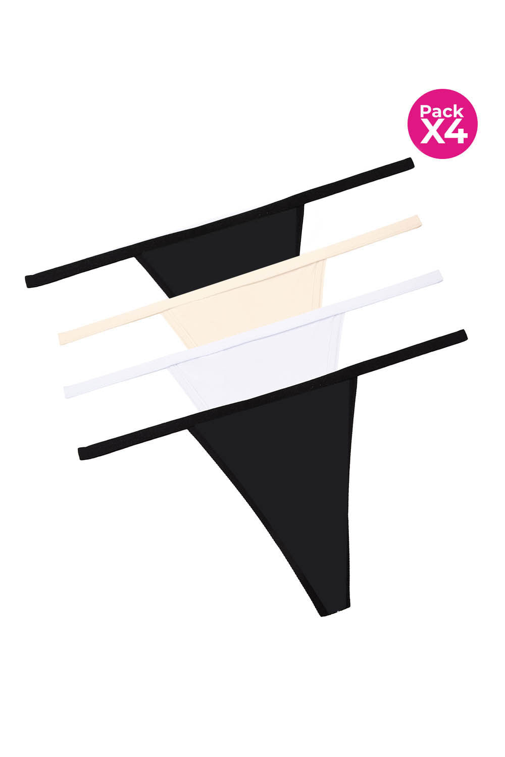 Panty brasilera en microfibra paquete x4