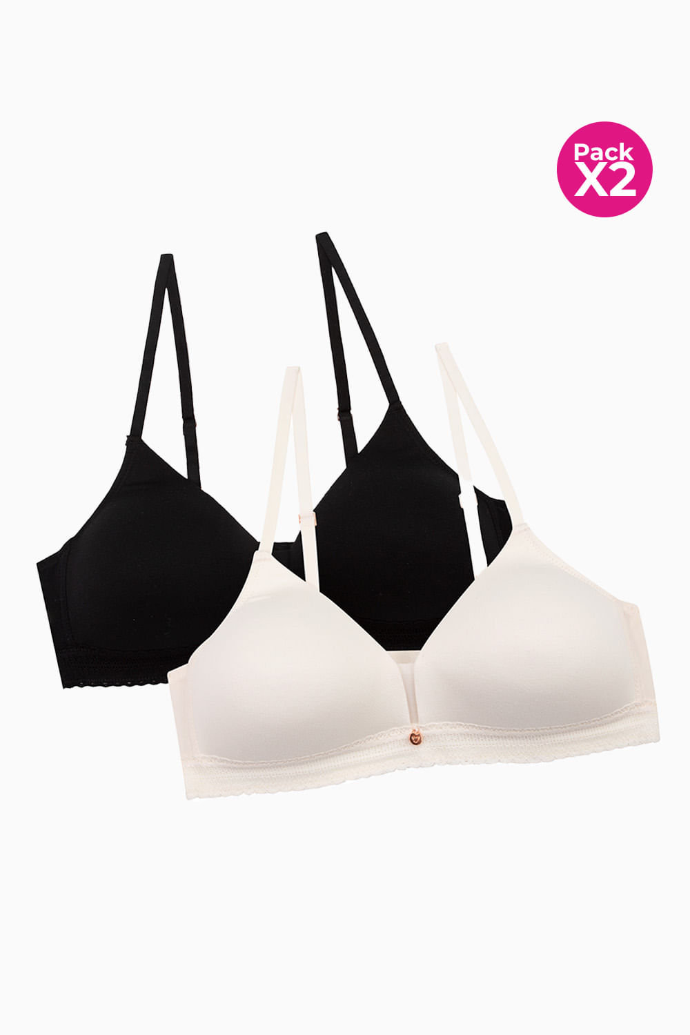 Brasier sin aros triangular en microfibra paquete x2