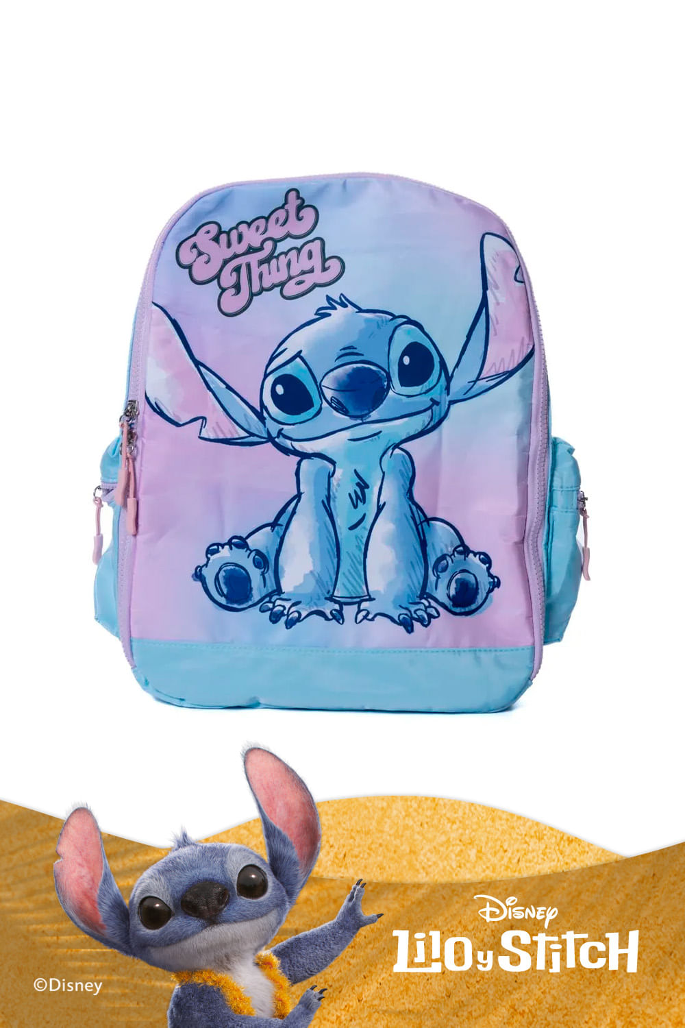 Morral cute con diseño inspirado en stitch